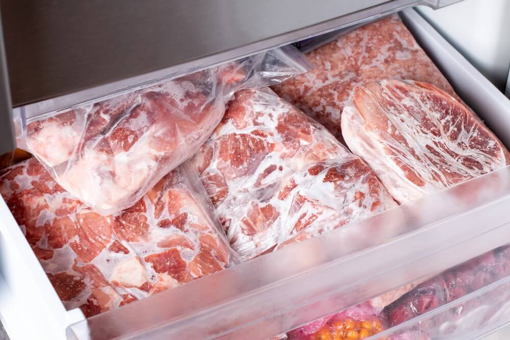 storing raw pork chops in freezer