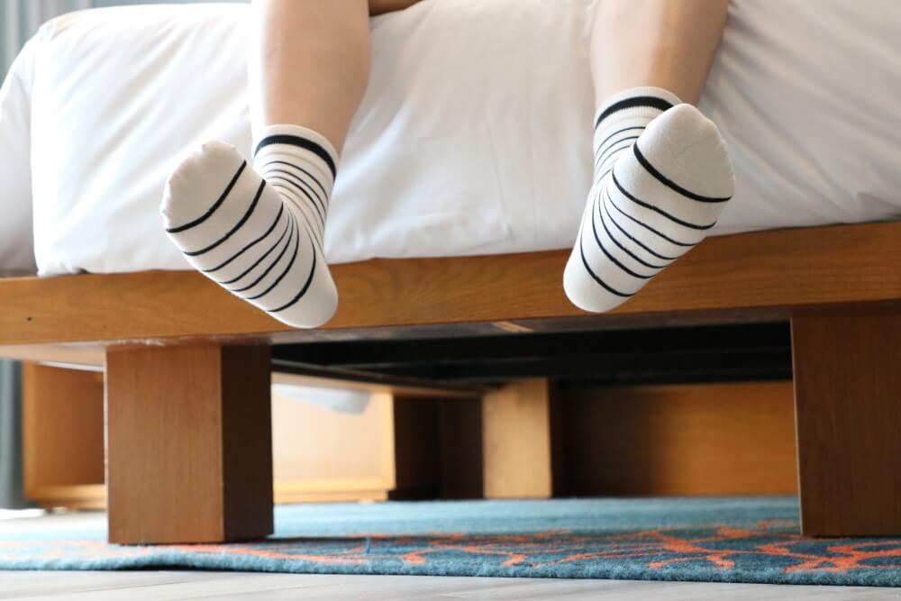 open space under the bed for storage