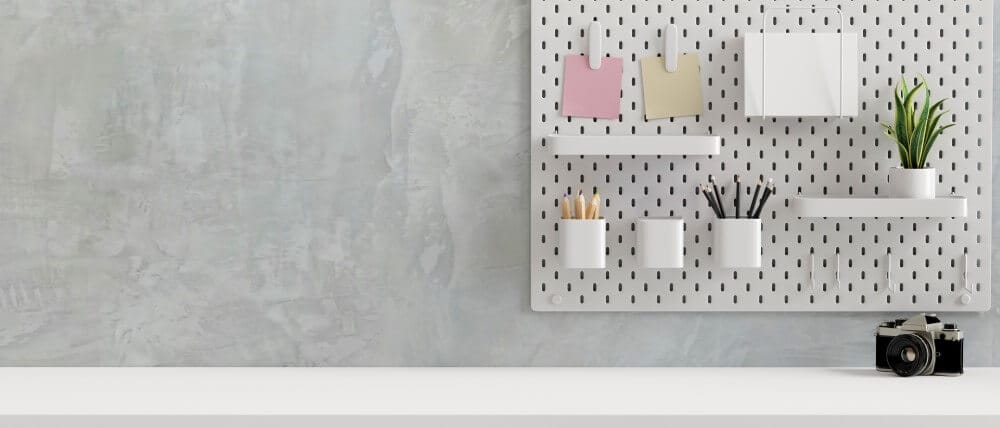 wooden pegboard for home office