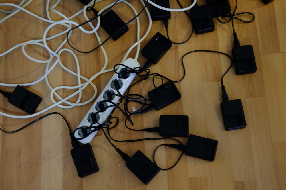 charging multiple power banks to prepare fork power outage