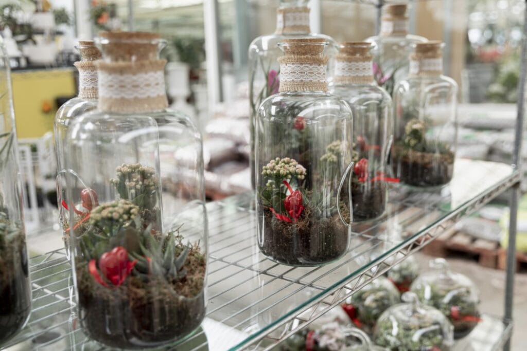 decorated glass jar