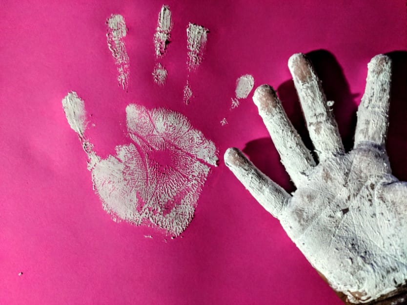 DIY hand print art decor