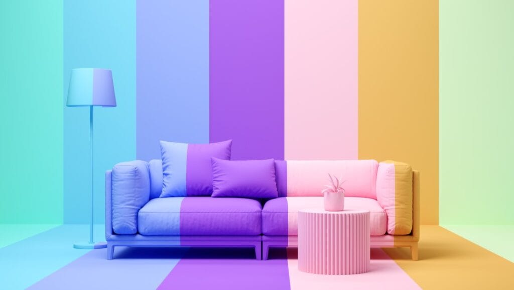 living room sofa with different colors
