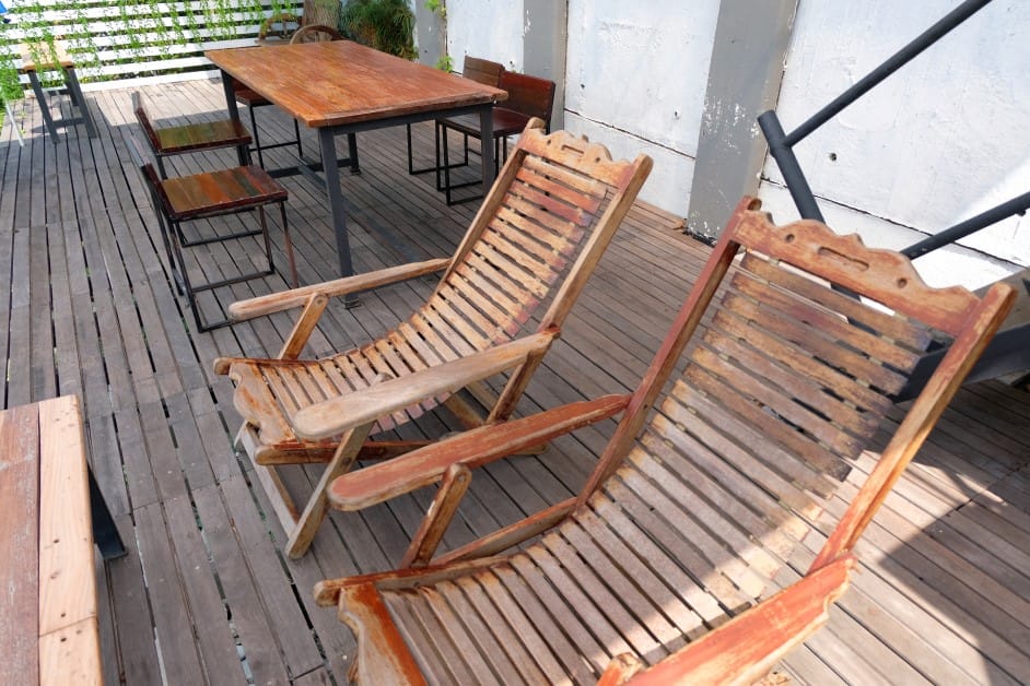 Outdoor wood furniture