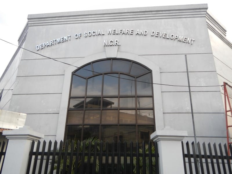 The facade and official signage of the DSWD NCR office building.